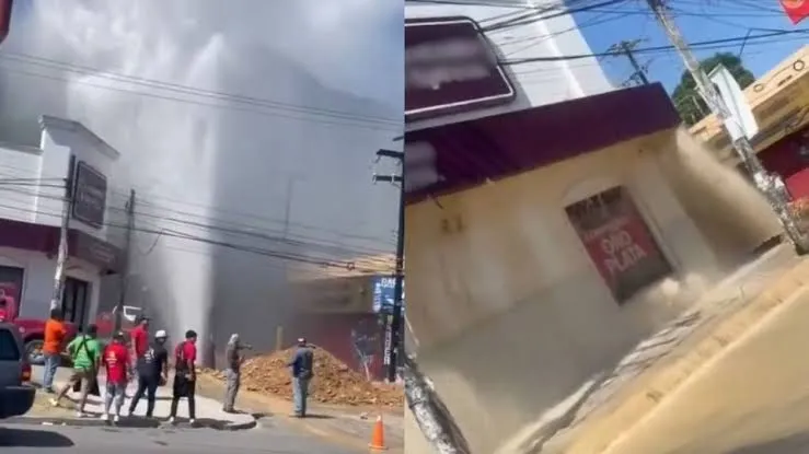 Fuga masiva de agua colapsa vialidad y afecta viviendas en Eloy Cavazos, Guadalupe
