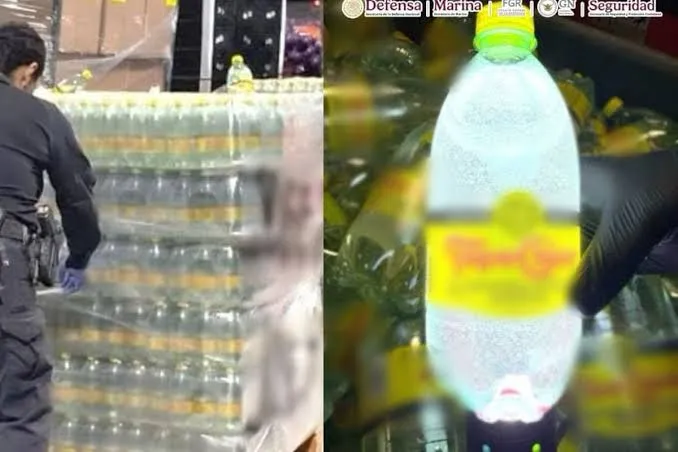 Decomisan más de una tonelada de metanfetamina líquida oculta en botellas de agua mineral