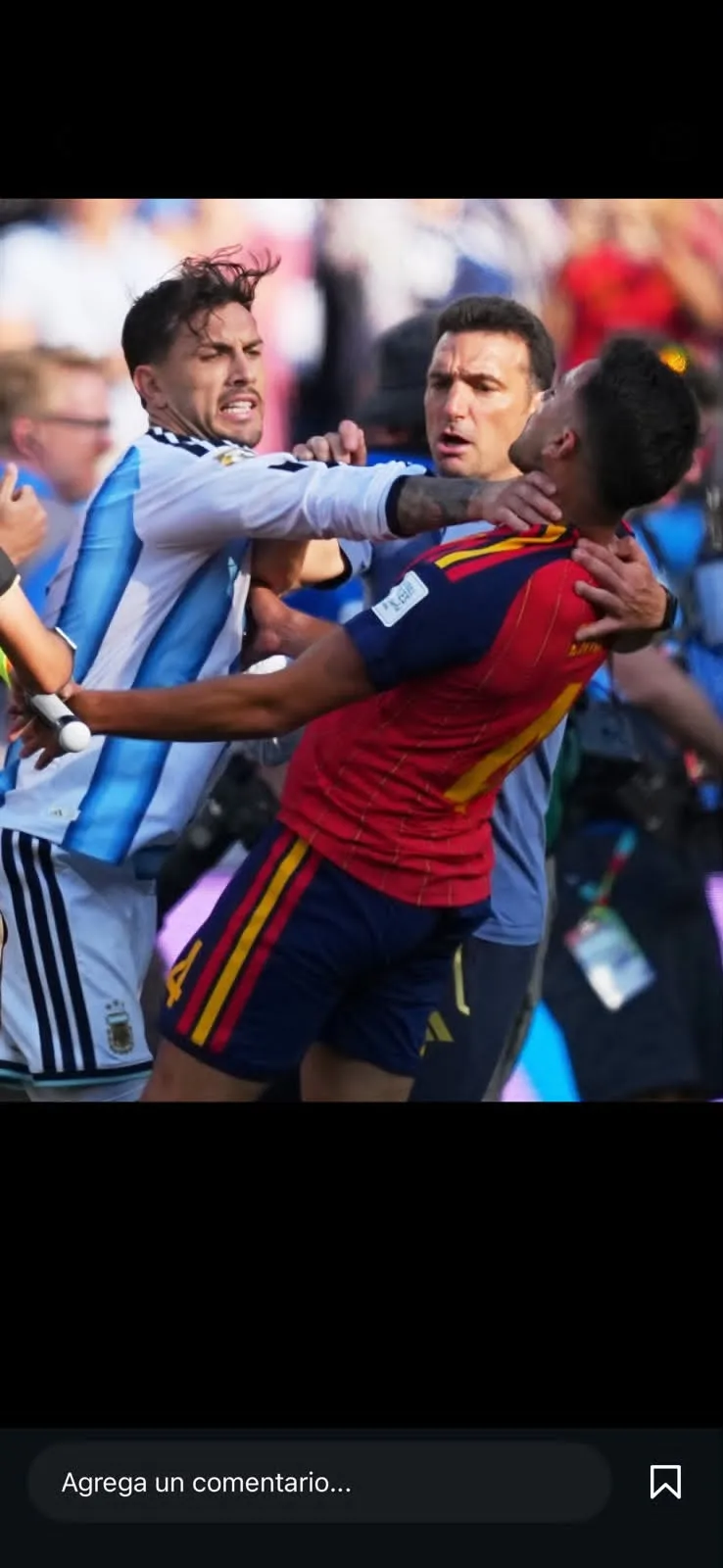 Leandro Paredes protagoniza pelea con Eric García y Gavi tras la Final del Mundial 2026