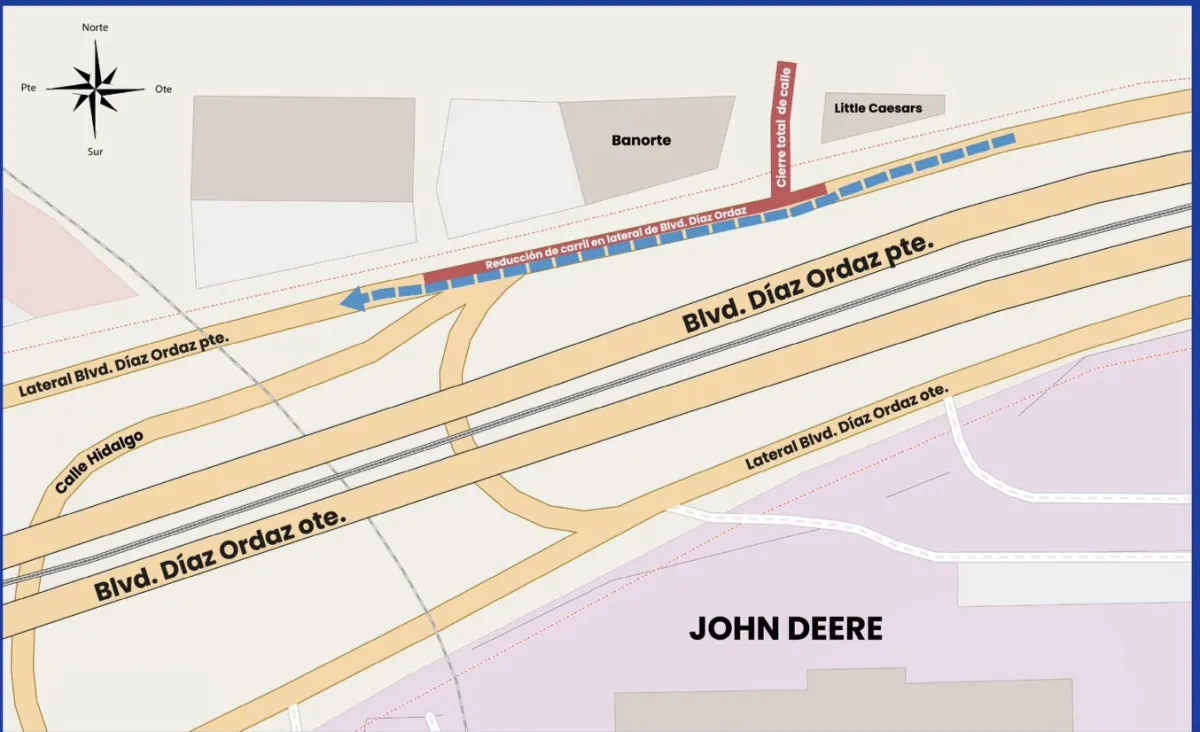 Reducirán carriles en lateral de Díaz Ordaz por construcción de nueva infraestructura pluvial