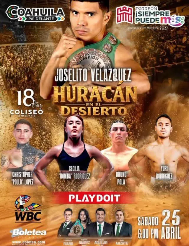 Joselito Velázquez encabeza cartelera de box en Torreón con pelea clave rumbo al título mundial