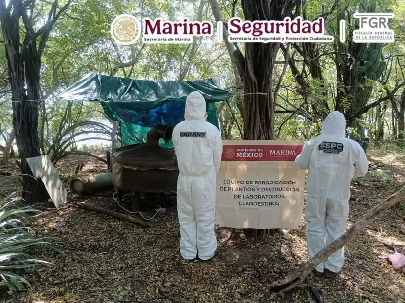 Descubren narcolaboratorio de metanfetamina en Culiacán, Sinaloa