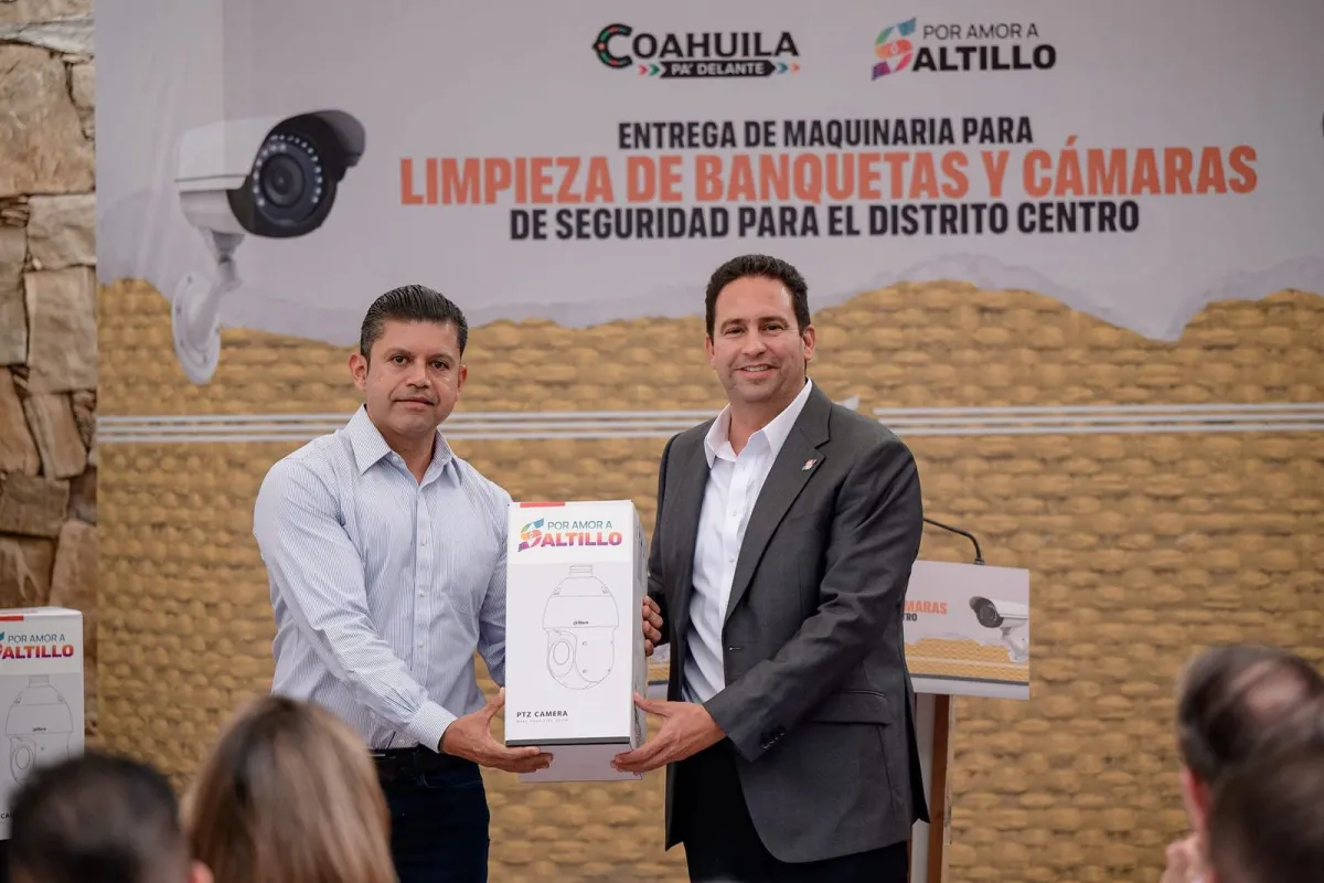 Distrito Centro de Saltillo refuerza seguridad y limpieza con nuevas cámaras y maquinaria