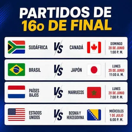 Mundial 2026 define cuatro cruces de dieciseisavos; Brasil enfrentará a Japón y Países Bajos chocará con Marruecos