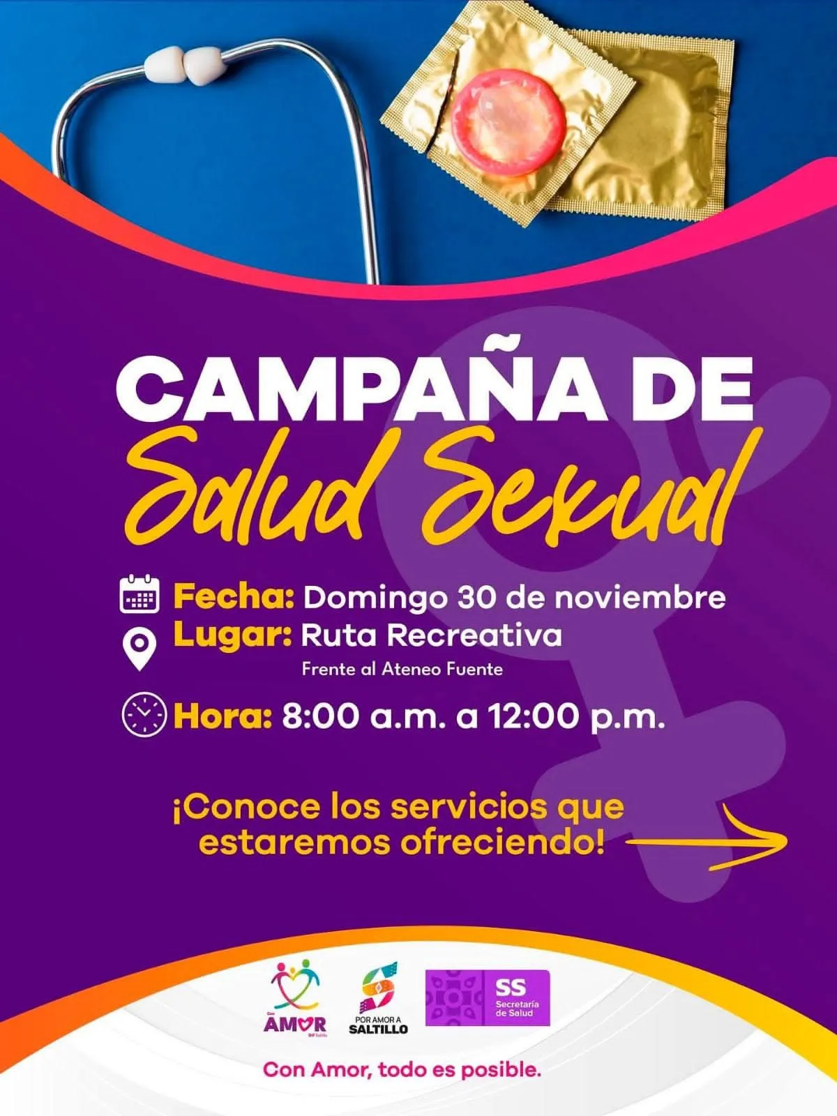 DIF Saltillo llevará Campaña de Salud Sexual a la Ruta Recreativa este 30 de noviembre
