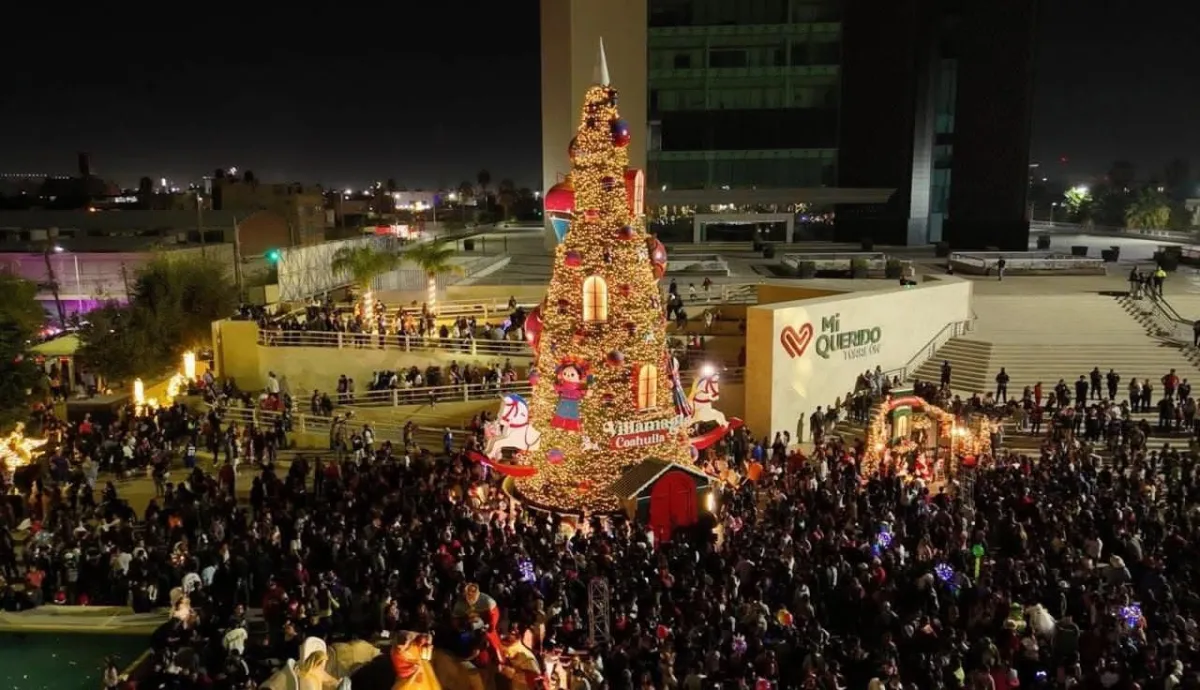Arrancan en Coahuila los festejos decembrinos con el encendido monumental de Villamagia