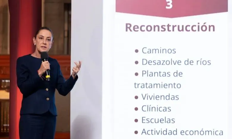 Claudia Sheinbaum presenta plan nacional con cuatro ejes ante emergencia por lluvias
