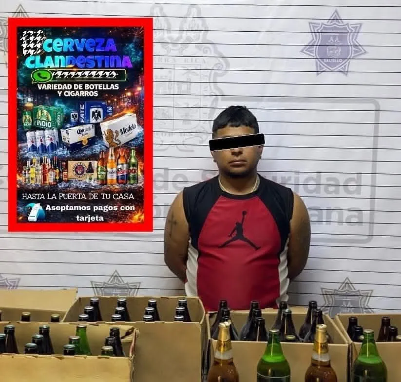 Detienen a joven por vender cerveza clandestina en redes en Saltillo