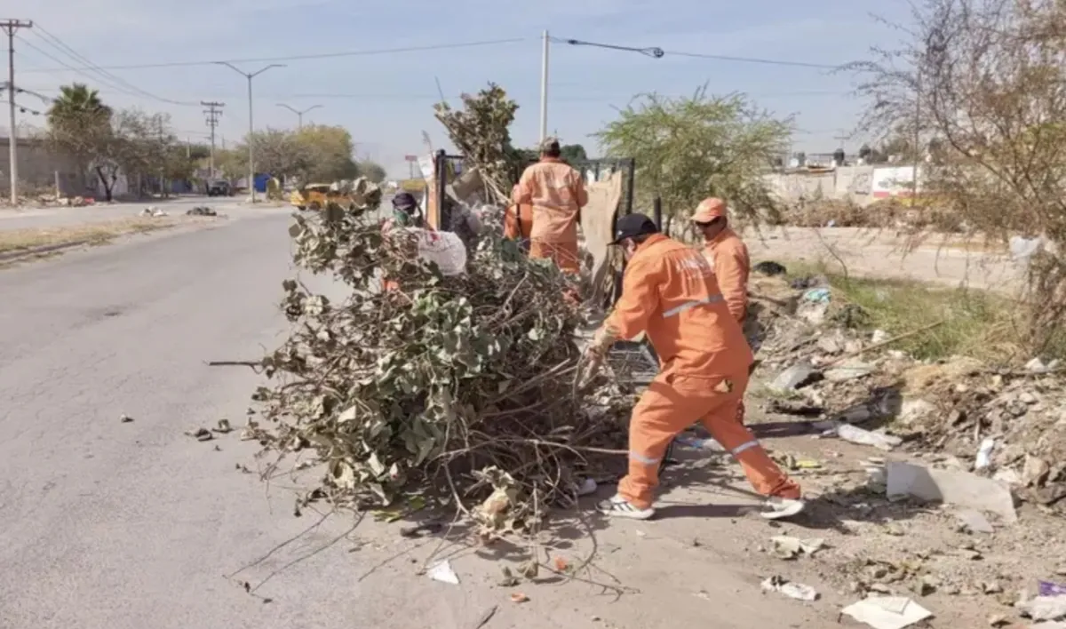 Refuerzan limpieza urbana en colonias del oriente de Torreón con apoyo del programa Descacharre