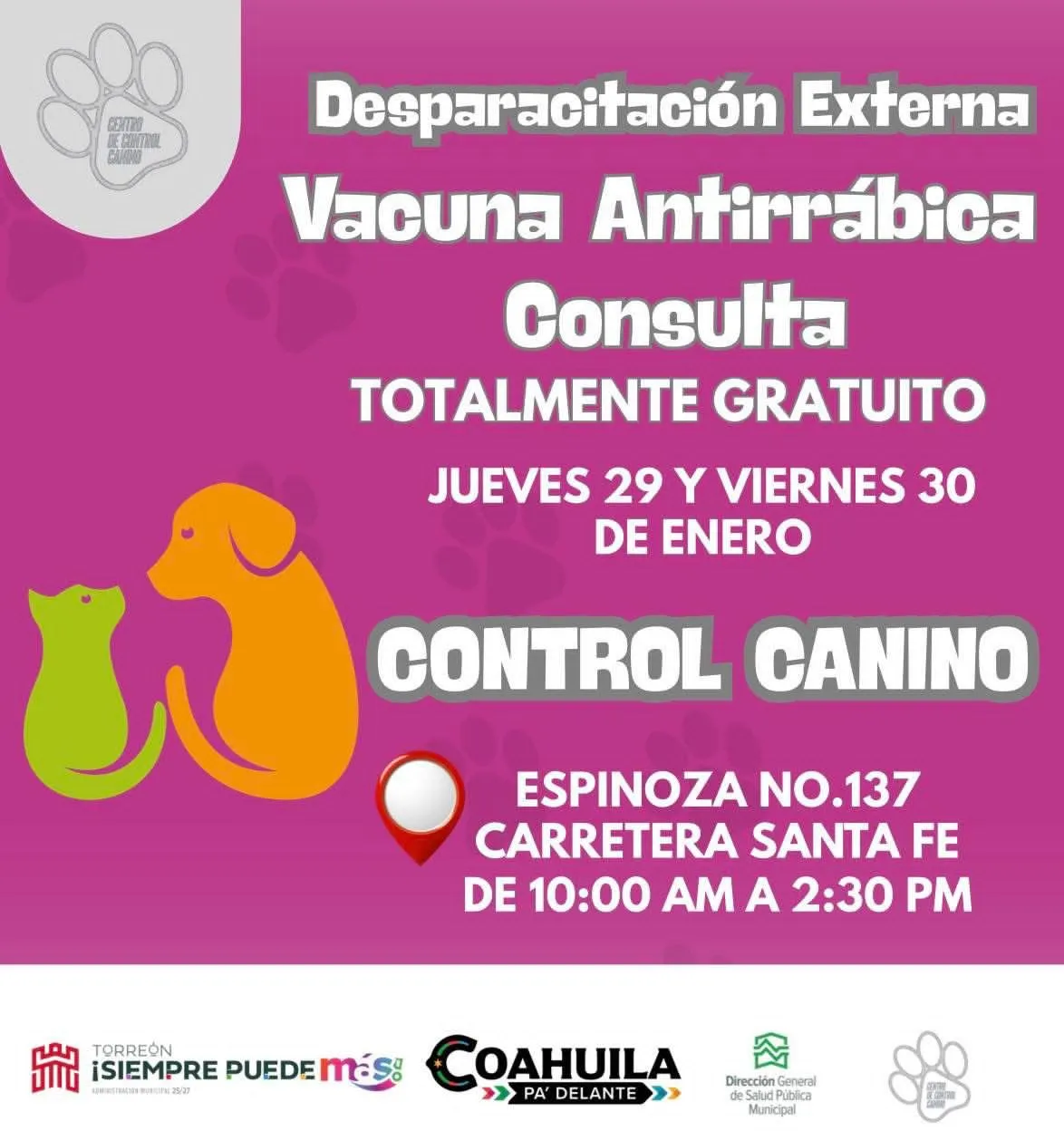 Invitan a jornada gratuita de atención veterinaria en Torreón