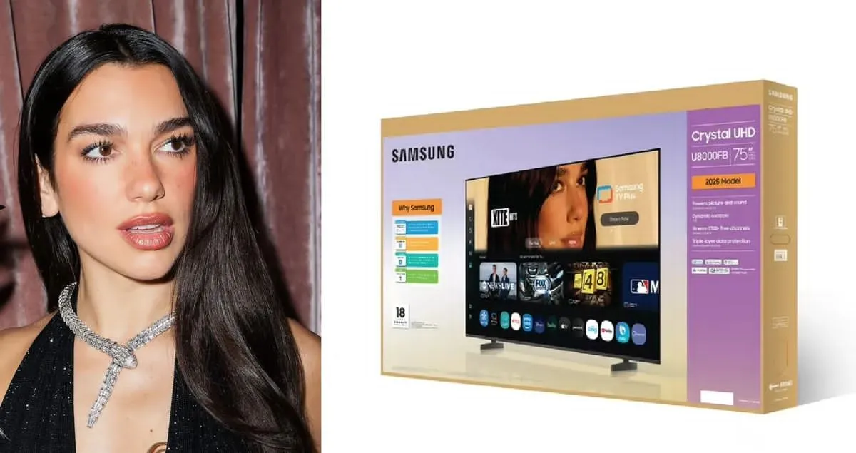 Dua Lipa demanda a Samsung por 15 millones de dólares; acusa uso ilegal de su imagen en cajas de televisores