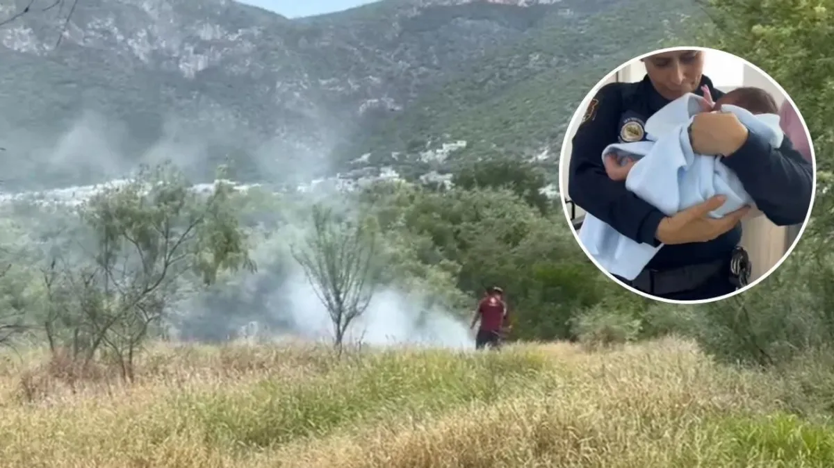 Heroica acción policial salva a recién nacido de incendio en Escobedo