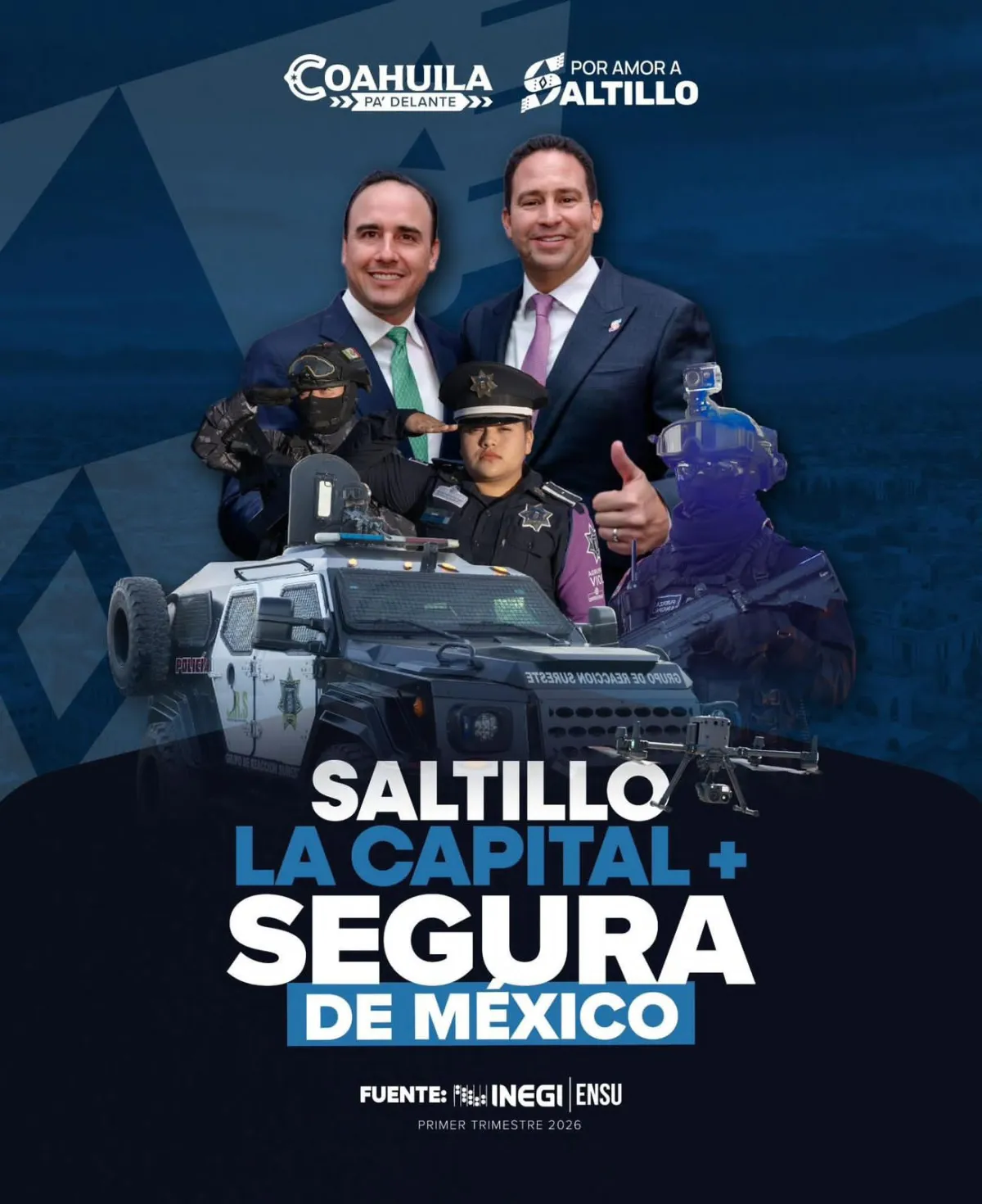 Saltillo inicia 2026 entre las ciudades con mejor percepción de seguridad del país
