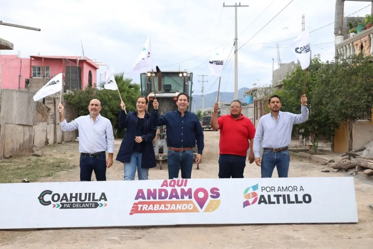 Javier Díaz impulsa obras sociales en el poniente de Saltillo con nuevas pavimentaciones