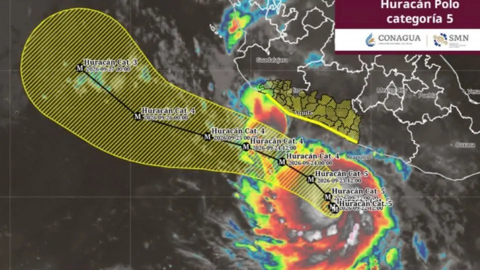Polo’ alcanza categoría 5 y amenaza con lluvias intensas en el Pacífico mexicano