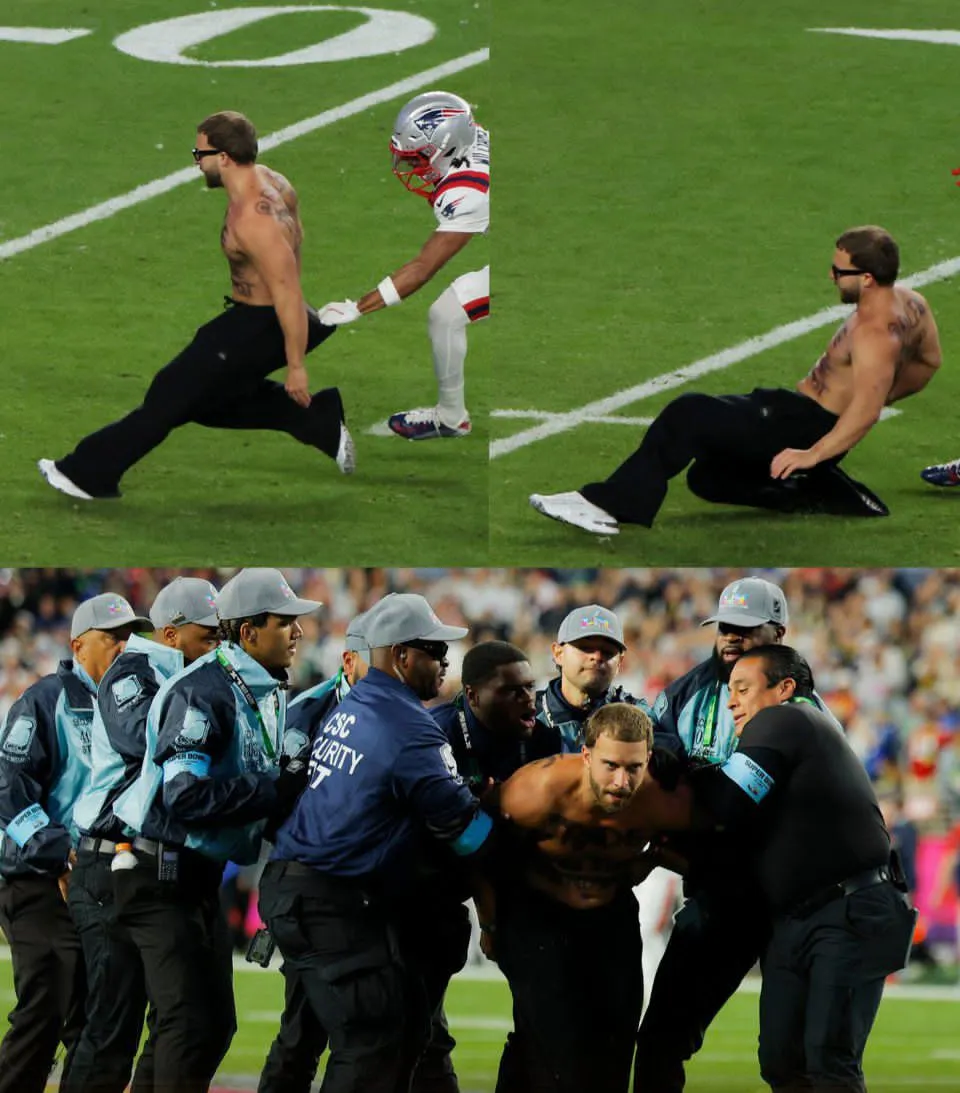Aficionado irrumpe en el campo durante el Super Bowl LX y es detenido con ayuda de un jugador