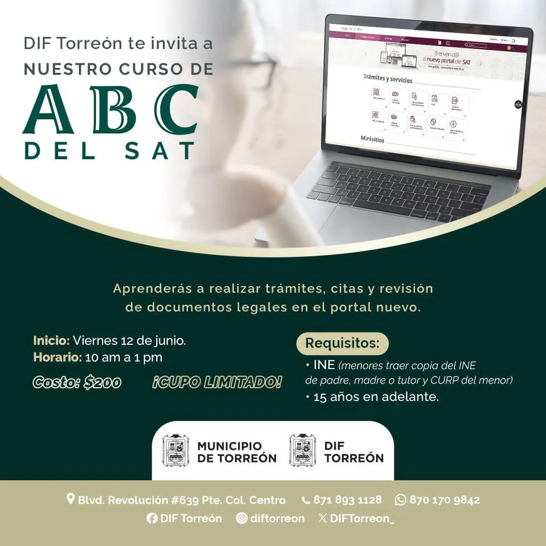 DIF Torreón abre cursos de piñatas y trámites del SAT