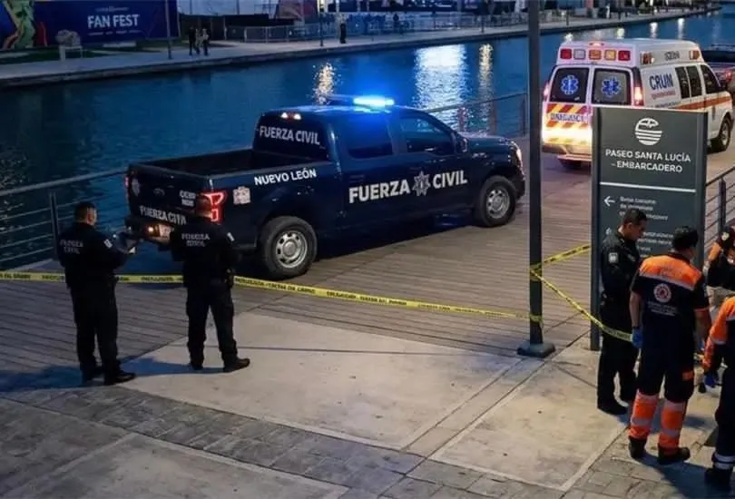 Hallan cuerpo de hombre flotando en Paseo Santa Lucía durante jornada del Fan Fest en Monterrey