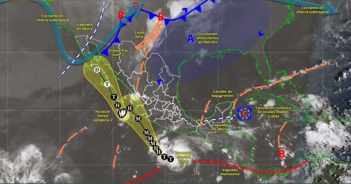 Alertan por lluvias intensas, granizo y posible formación de torbellinos en Coahuila