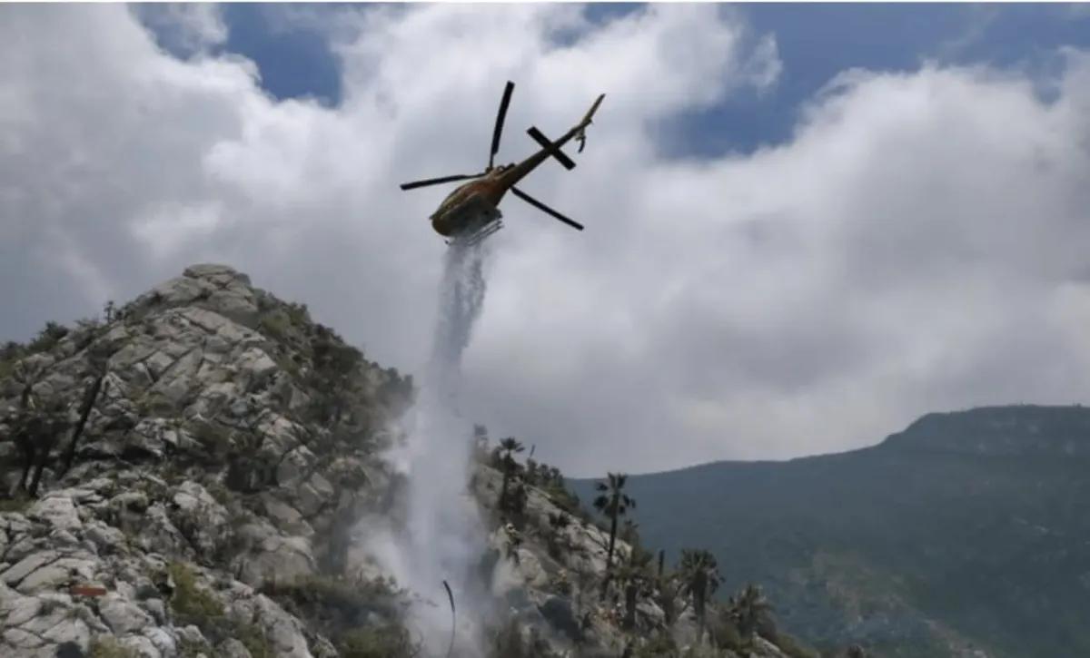 Logran controlar y extinguir incendio forestal en el Cerro del Fraile en García