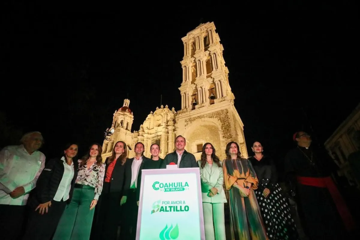 Catedral de Santiago Apóstol brilla con nueva iluminación sostenible en Saltillo