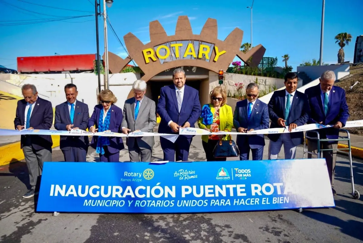 Entregan Puente Rotario renovado en Ramos Arizpe con respaldo internacional