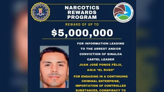 EE.UU. lanza recompensa millonaria por líder del Cártel de Sinaloa conocido como ‘El Ruso’