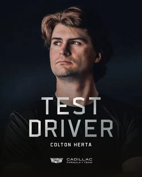 Colton Herta se une a Cadillac F1 como piloto de pruebas y será compañero de Checo Pérez