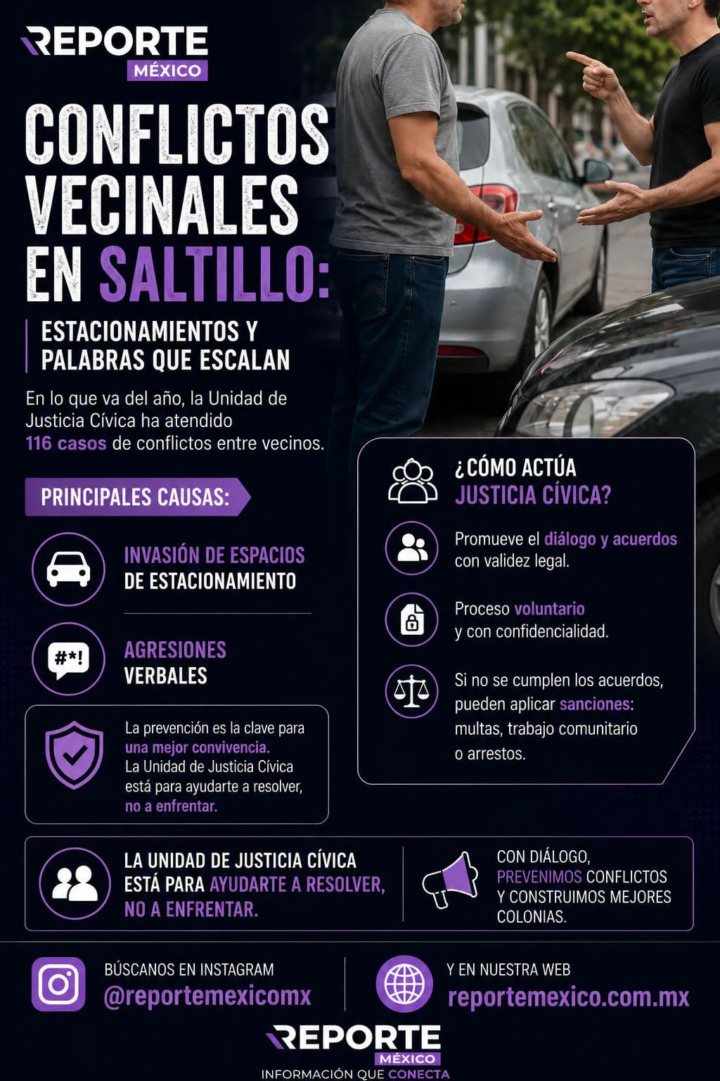 Estacionamientos y pleitos verbales, lo que más divide a vecinos en Saltillo