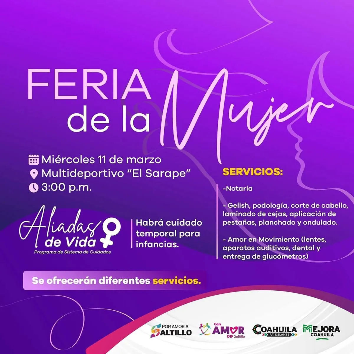 Invitan a Feria de la Mujer con servicios gratuitos en Saltillo