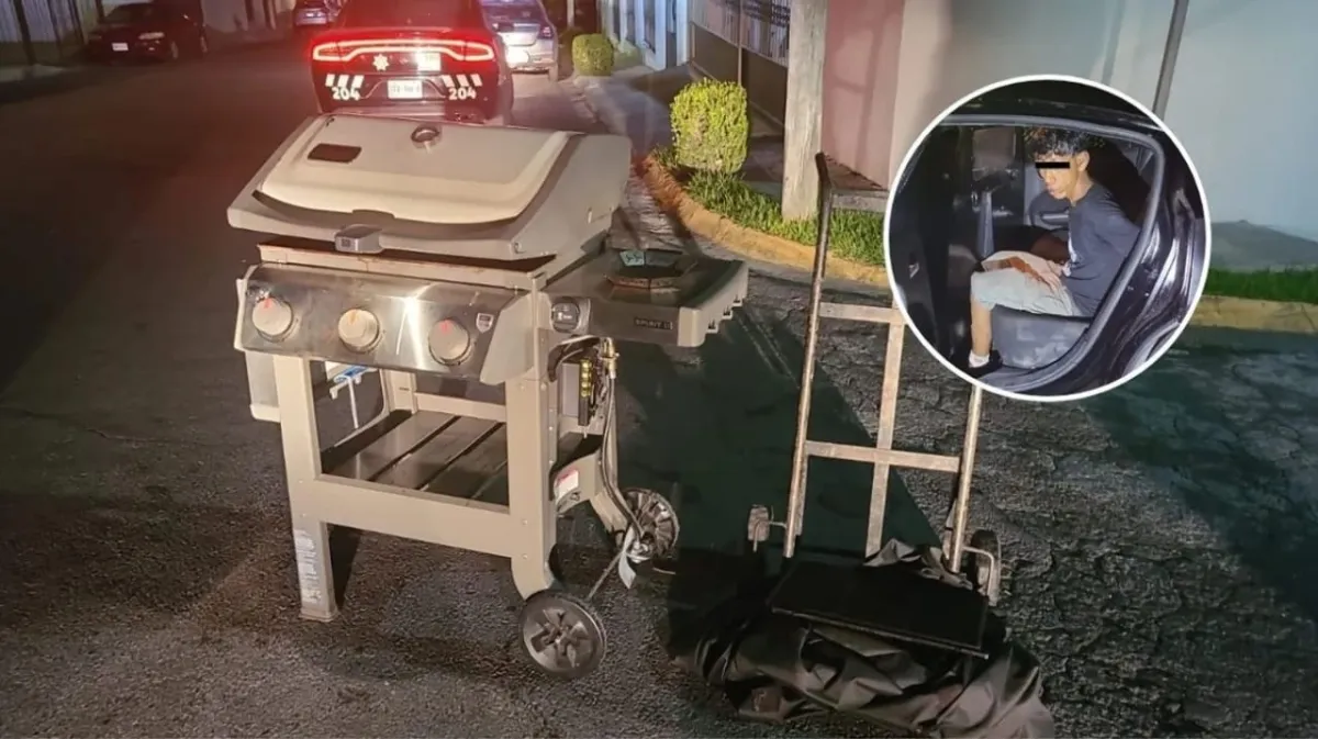 Detienen a hombre transportando asador robado en diablito en Monterrey