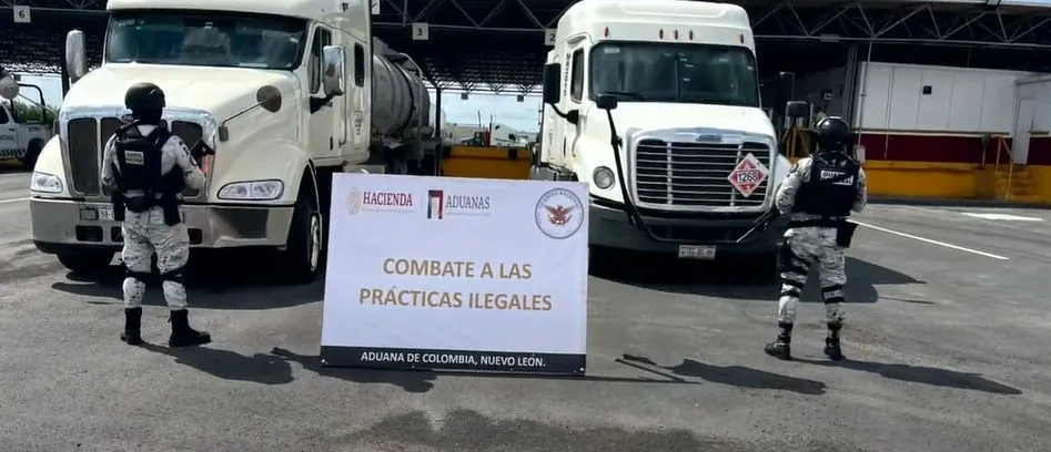 Aseguran 54 mil litros de gasolina y detienen a dos personas en Anáhuac, Nuevo León