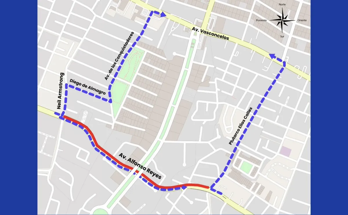 Continúan trabajos de regeneración en Avenida Alfonso Reyes con cierre vial temporal