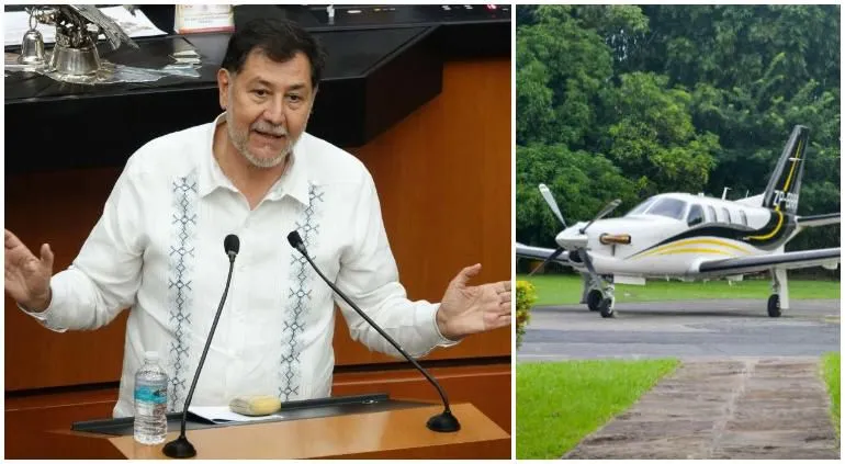 Fernández Noroña realiza gira en Coahuila a bordo de avión privado de lujo