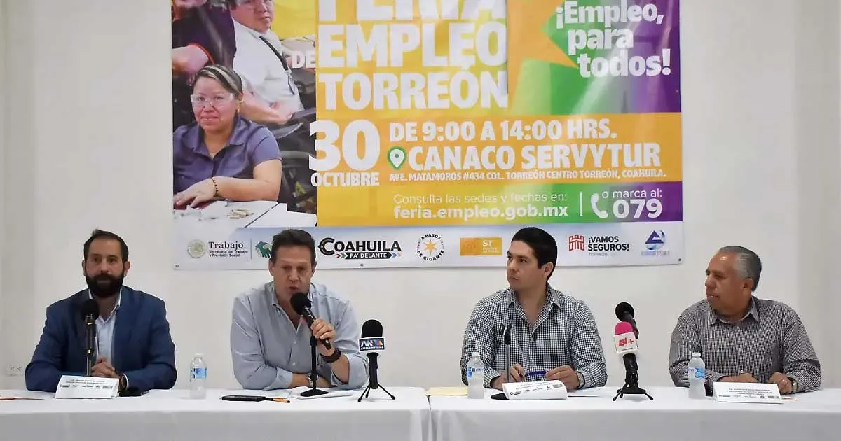 Torreón ofrecerá más de 350 empleos con sueldos de hasta 20 mil pesos