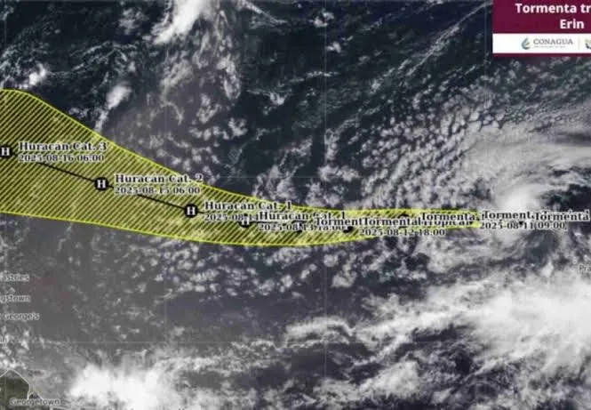 Tormenta tropical “Erin” avanza hacia el Caribe y podría alcanzar categoría 3