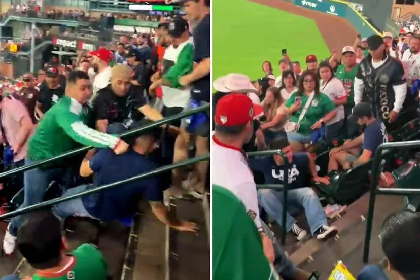 Pelea entre aficionados de México y Estados Unidos se vuelve viral en el Clásico Mundial de Béisbol