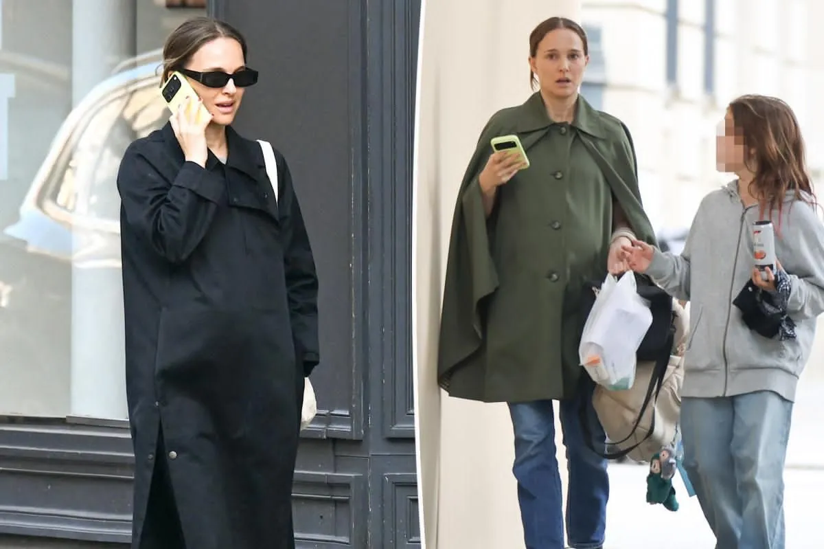Natalie Portman presume embarazo desde París y deja ver por primera vez a su tercer bebé en camino