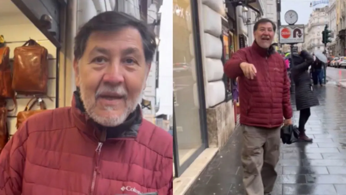 Ciudadano confronta a Noroña en Roma y lo exhibe en redes sociales