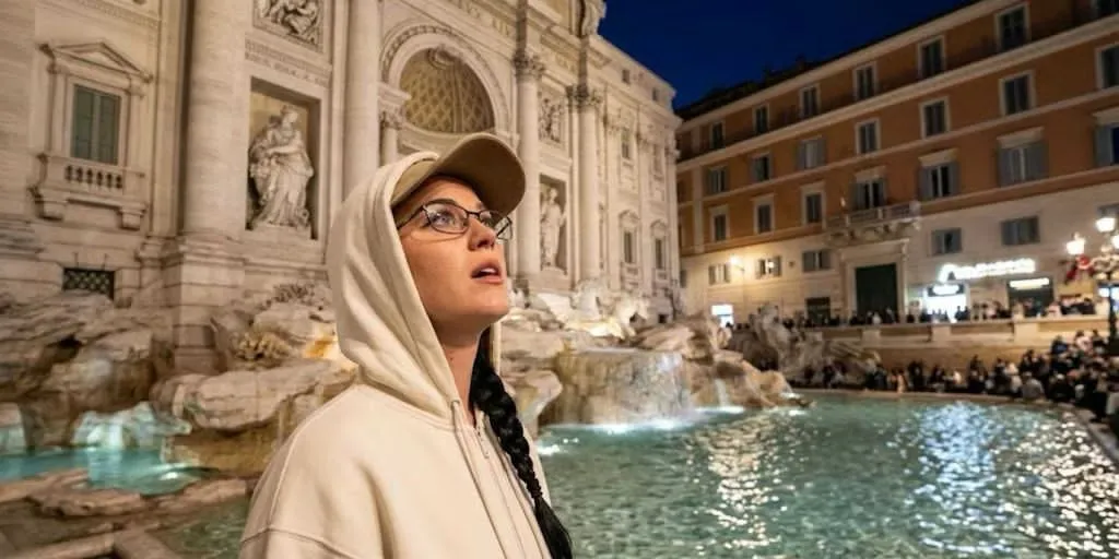 Katy Perry genera polémica tras lanzar una tarjeta de crédito  a la Fontana di Trevi en Roma
