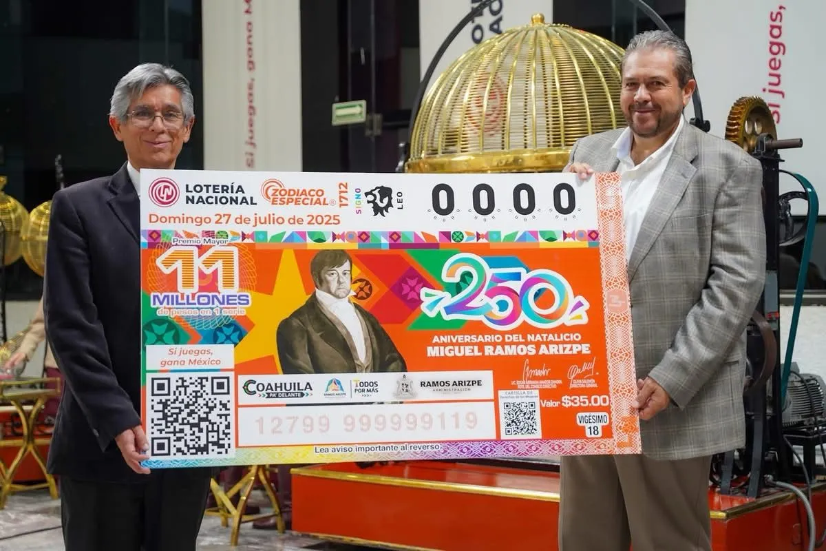 Ramos Arizpe se proyecta a nivel nacional con billete conmemorativo de la Lotería Nacional