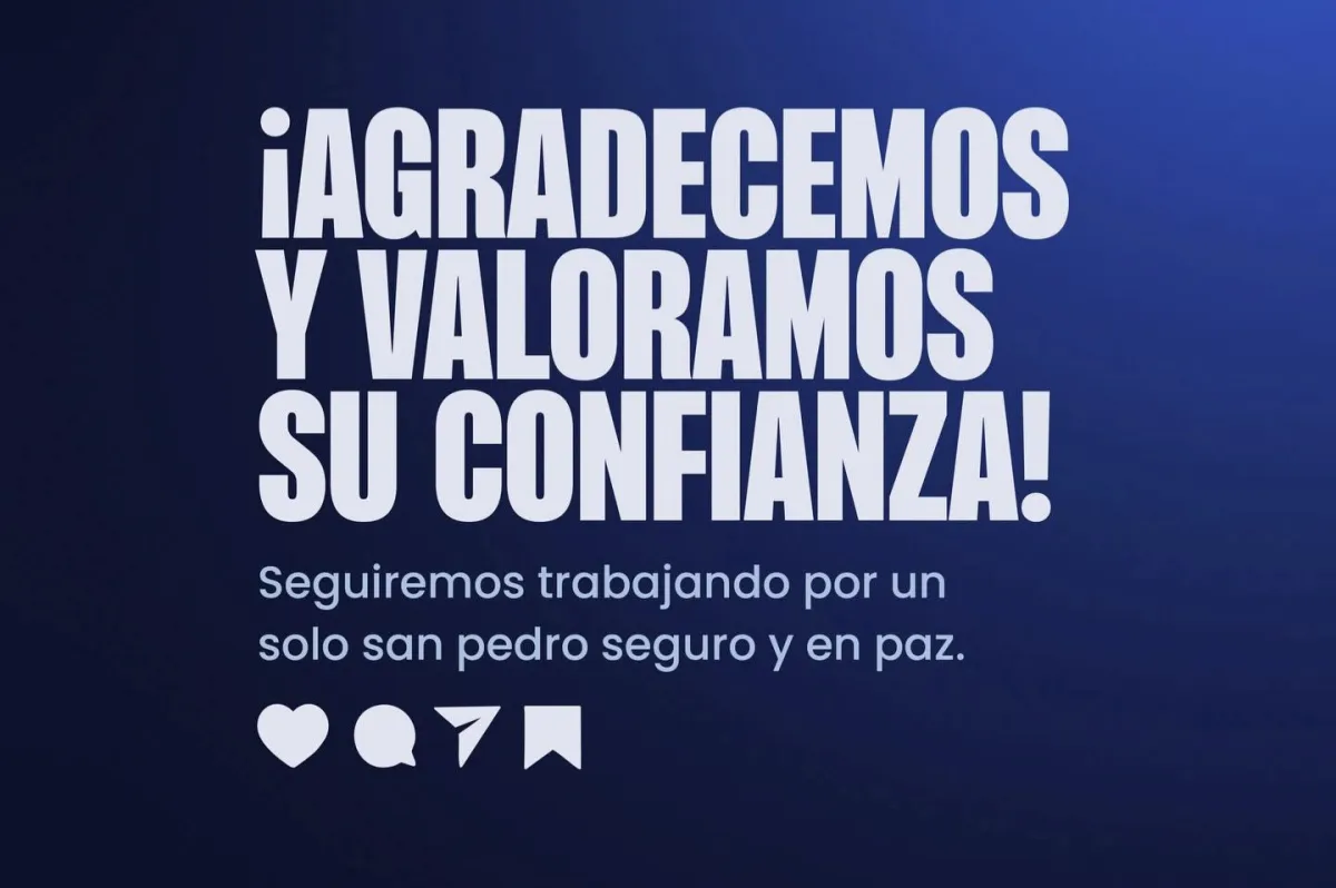San Pedro alcanza primer lugar nacional en confianza hacia su policía