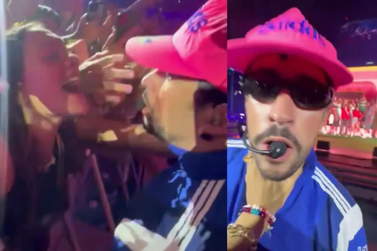 Bad Bunny protagoniza efusivo momento con fan durante concierto en Buenos Aires