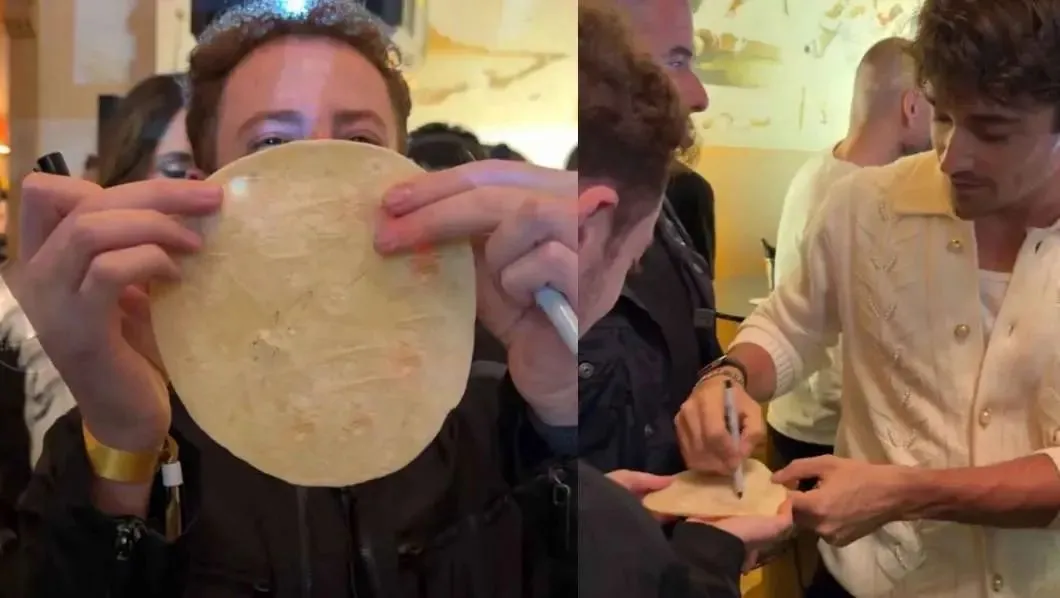 Charles Leclerc firma una tortilla en México y el momento se vuelve viral