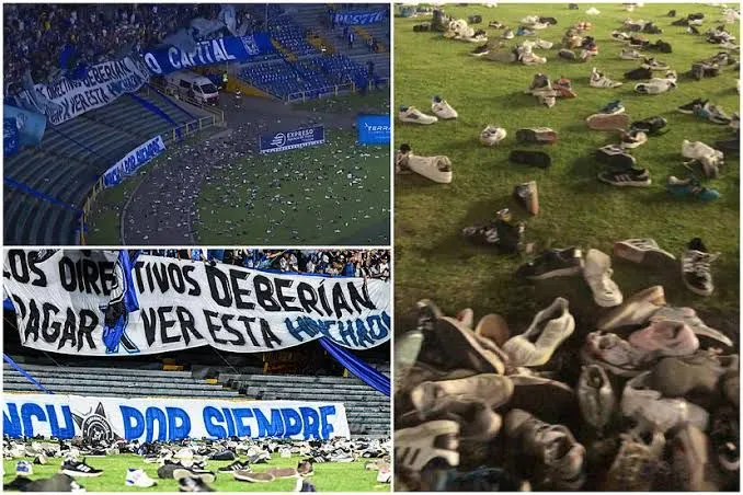 “Lluvia de zapatos” detiene partido en Colombia: hinchas de Millonarios protestan contra su equipo