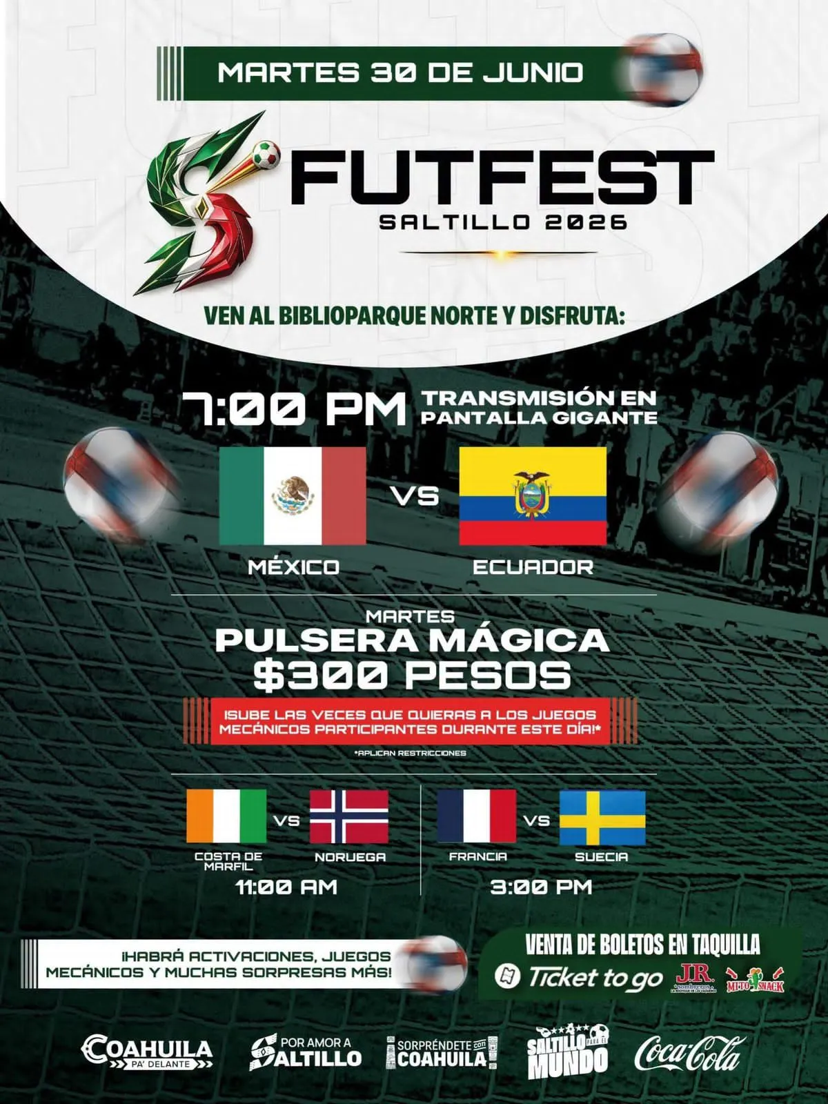 Invitan a vivir el México vs. Ecuador en el FUTFEST Saltillo 2026