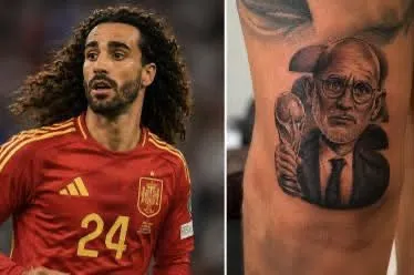 Cucurella cumple y se tatúa a Luis de la Fuente tras la conquista del Mundial