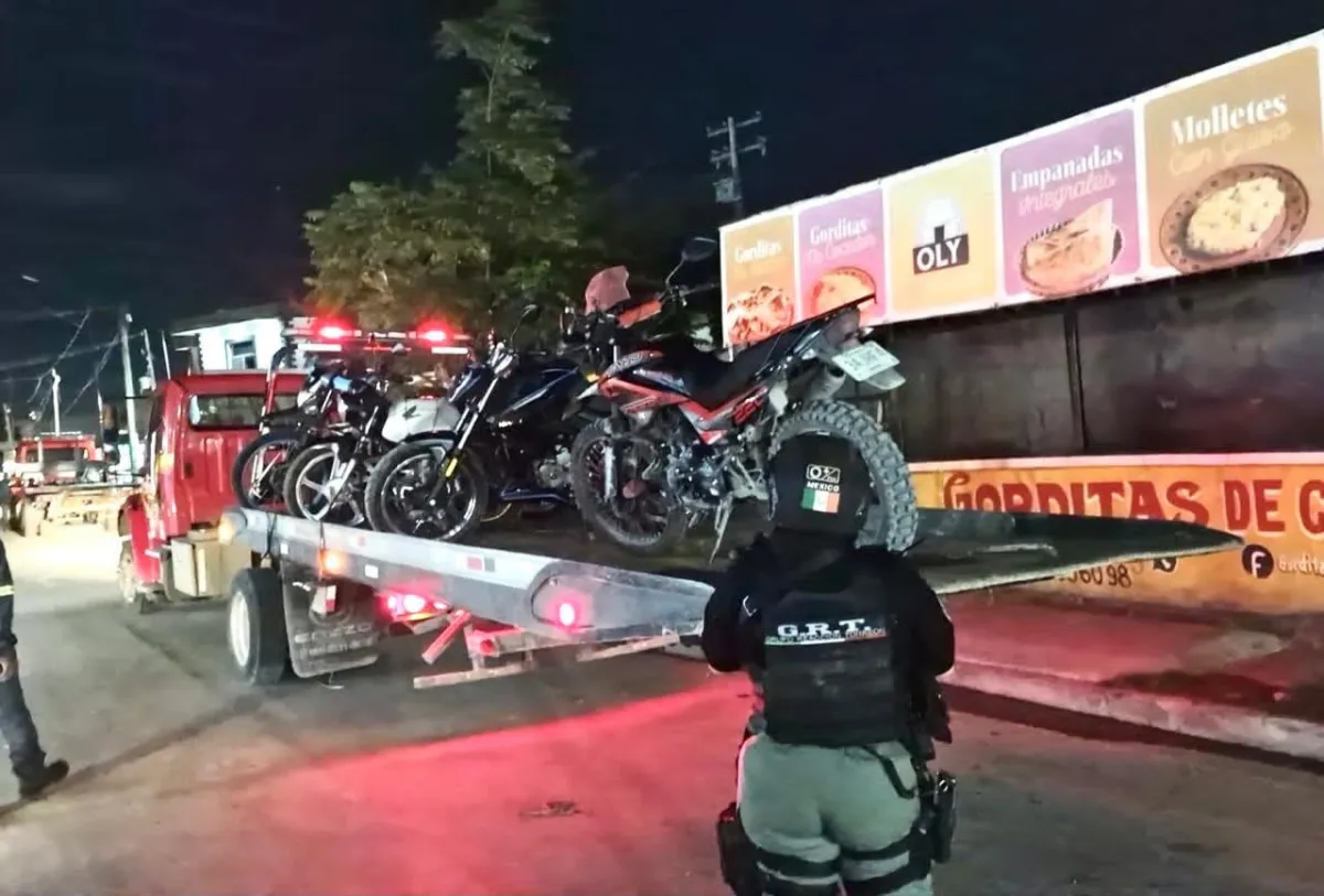 Aseguran 19 motocicletas durante operativo nocturno en Torreón