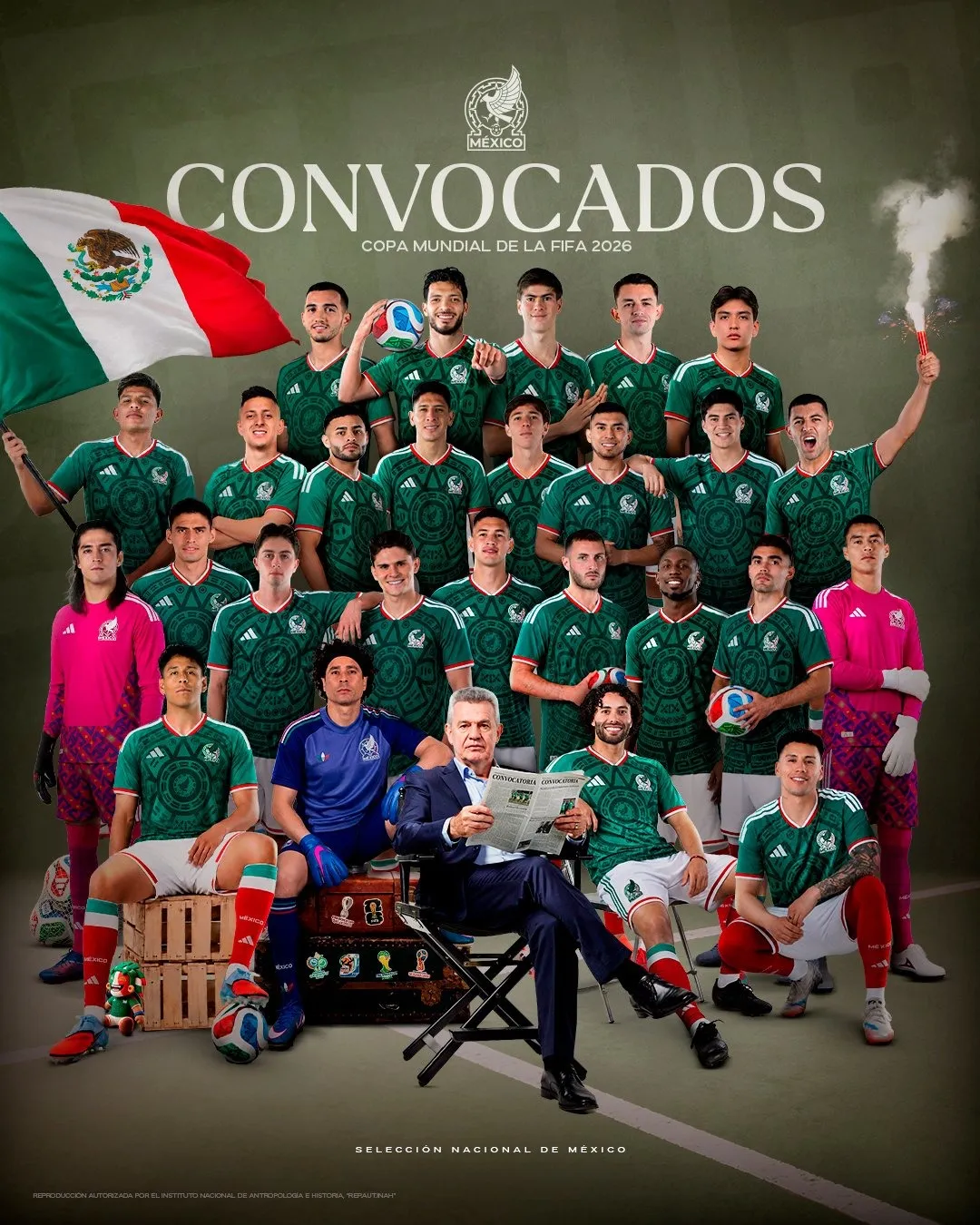 Javier Aguirre da a conocer su lista de 26 convocados para el Mundial 2026