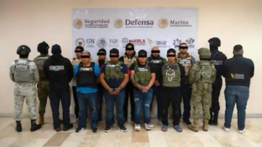 Capturan en Puebla a nueve presuntos miembros del CJNG tras enfrentamiento armado